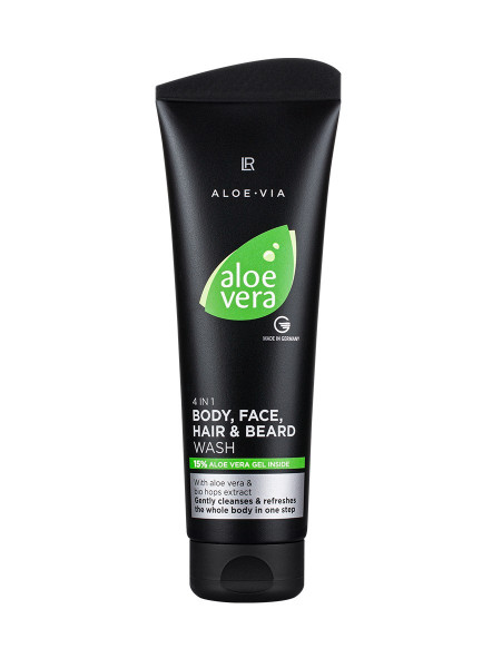Aloe Vera Mens Essentials 4in1 Körper-, Gesicht-, Haar- und Bart-Shampoo
